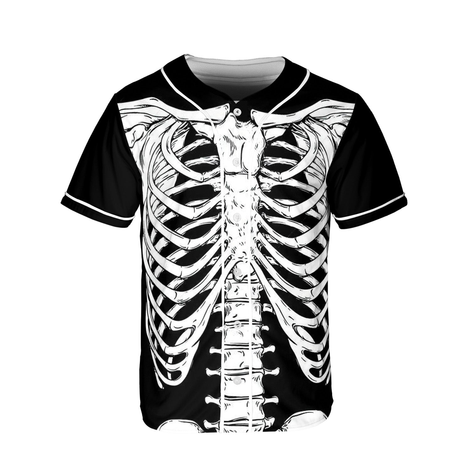 HYPERFAVOR Halloween Skeleton Costume Shirt Baseball Jersey