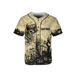 HYPERFAVOR Personalized Halloween Skull Pirate Baseball Jersey