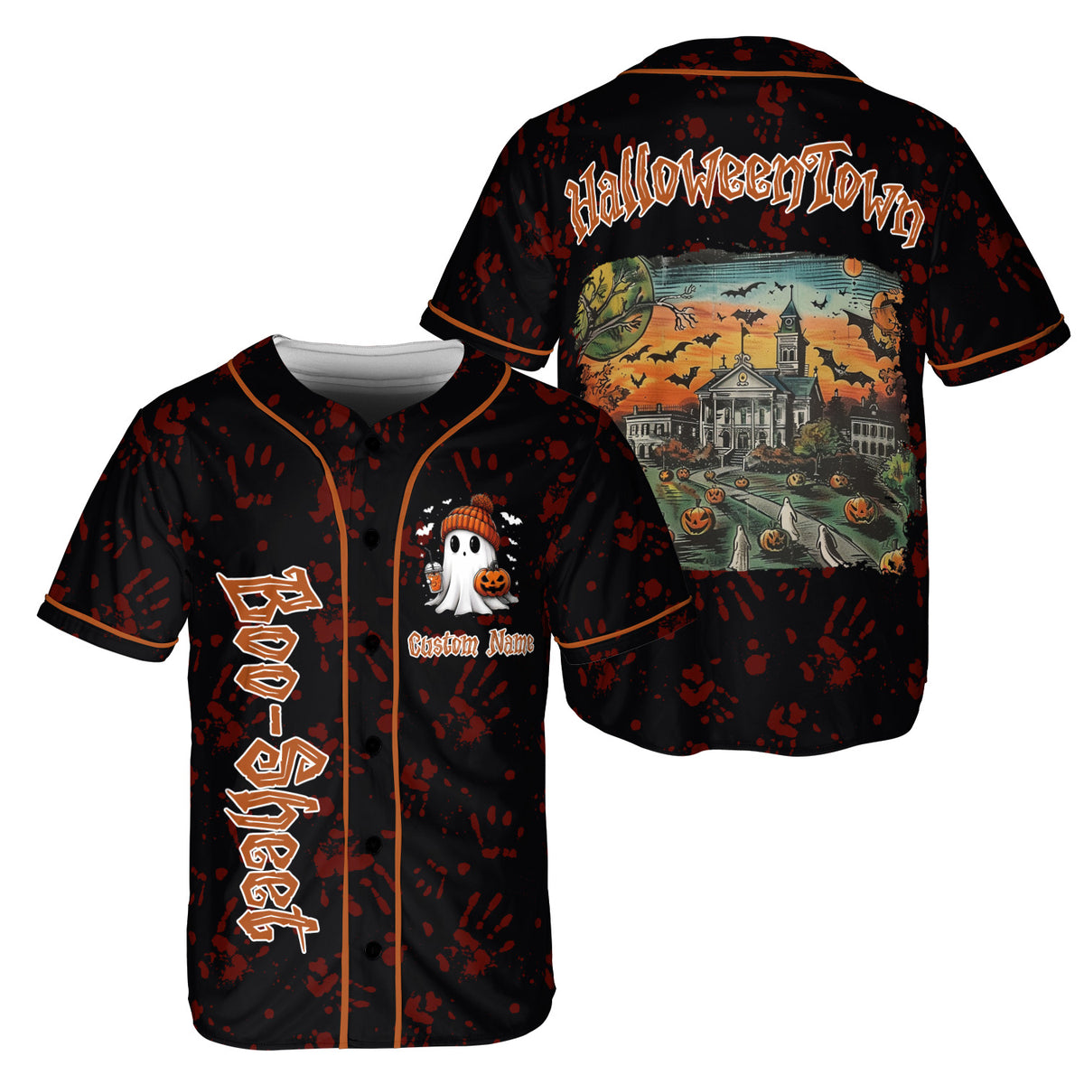 HYPERFAVOR Scary Halloween Town Personalized Baseball Jersey