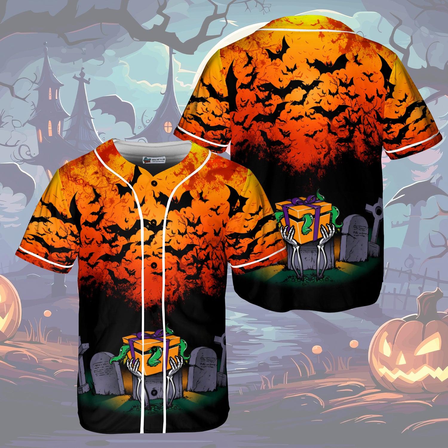 HYPERFAVOR Spooky Halloween Night Baseball Jersey