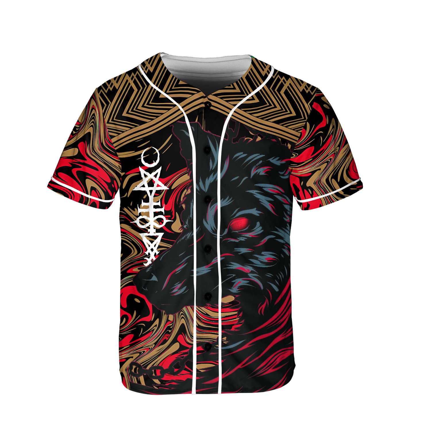 HYPERFAVOR Hell Wolf Halloween Premium Baseball Jersey