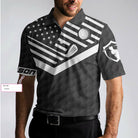 I Am A Golfer Custom Polo Shirt, Personalized Black American Flag Polo Shirt, Cool Golf Shirt For Men
