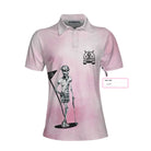 I Golf Like A Skull Girl Custom Short Sleeve Women Polo Shirt, Personalized Tie Dye Pink Golf Shirt For Ladies