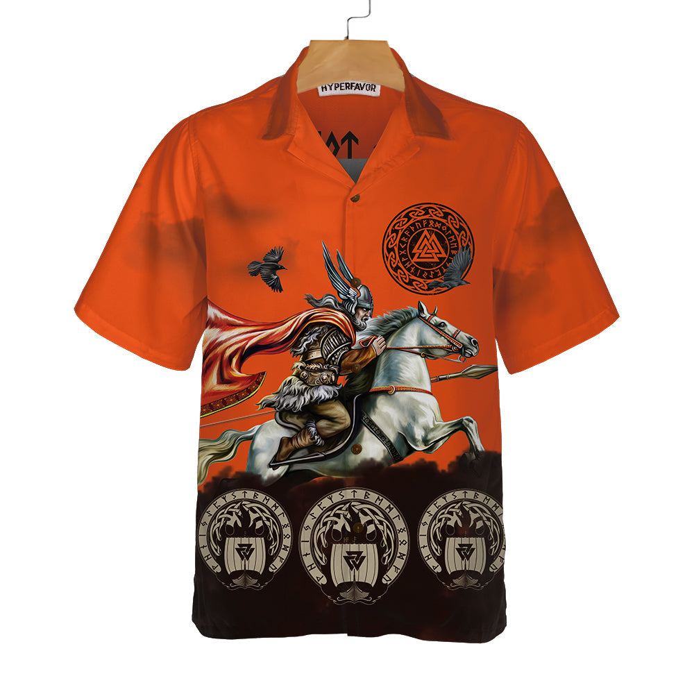 I'm Not Crazy I Prefer The Term Mentally Hilarious Hawaiian Shirt, God Odin Flies On Sleipnir Viking Shirt