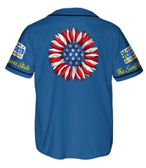 Kansas Proud Sunflower American Flag Baseball Jersey - HYPERFAVOR