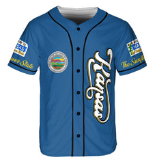 Kansas Proud Sunflower American Flag Baseball Jersey - HYPERFAVOR