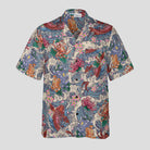 Koi Wave Harmony Hawaiian Shirt for Men, Japanese Koi Fish Aloha Shirt, Traditional Tattoo Style Beach Shirt