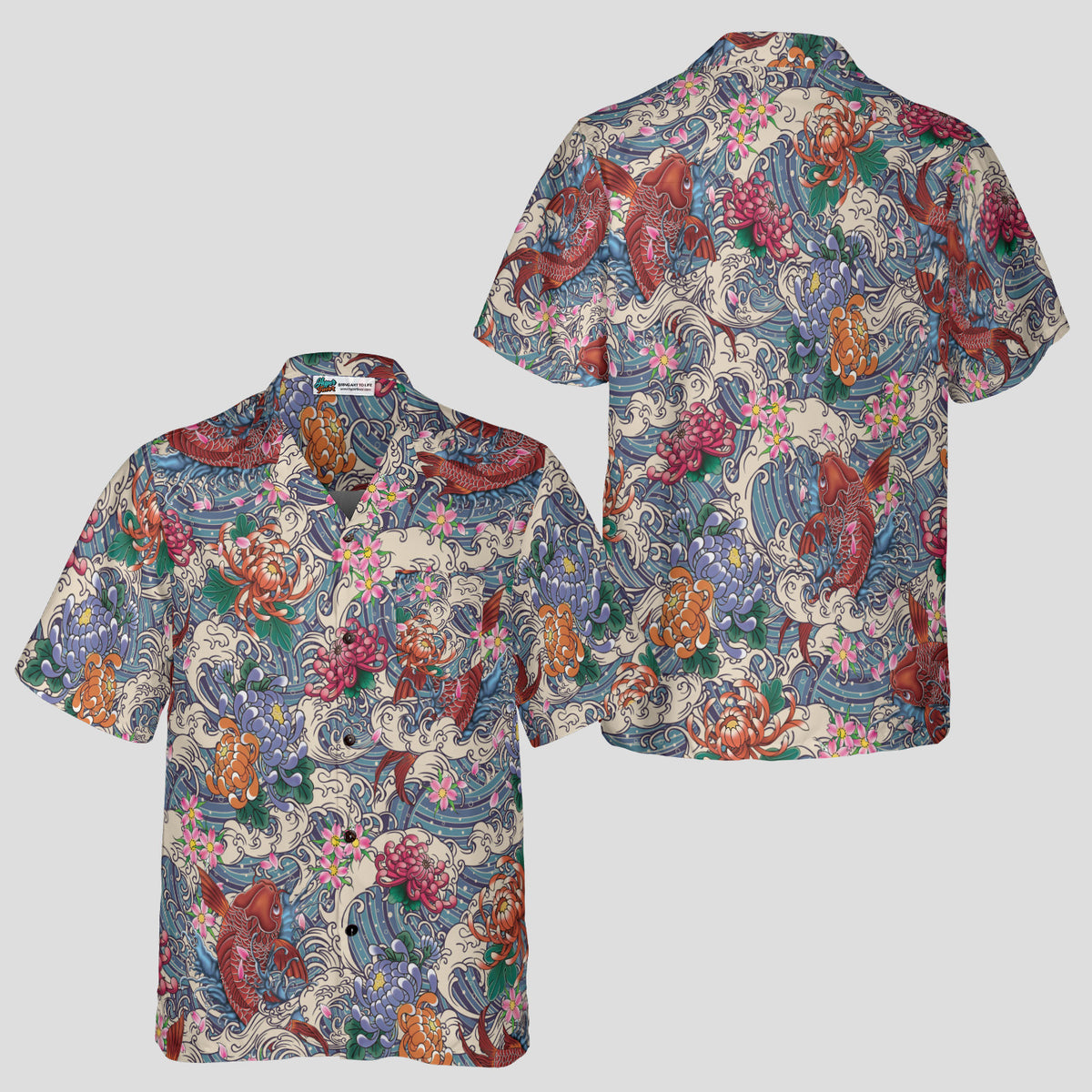 Koi Wave Harmony Hawaiian Shirt