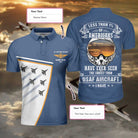 Less Than 1% Of Americans Have Ever Seen The Sunset From USAF Aircraft Custom Polo Shirt, Blue Air Force Veteran Shirt