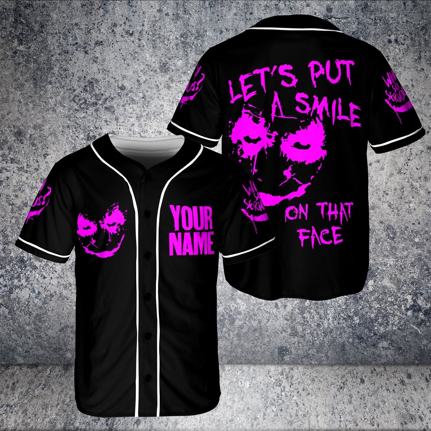 Let's Put A Smile On That Face Custom Baseball Jersey - HYPERFAVOR