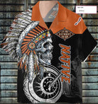 Live Free Ride Hard Skull Native American Motorcycle Custom Hawaiian Shirt, Native Indian Motorcycle Shirt