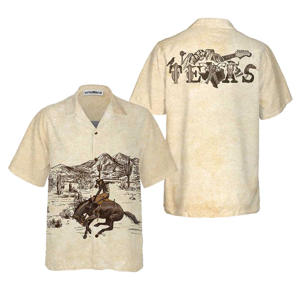 Lone Star State Cowboy Texas Hawaiian Shirt, Vinatge Texas Shirt For Texas Lovers