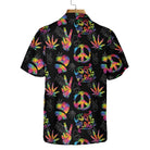 Love Peace Hippie Hawaiian Shirt, Rainbow Hippie Symbols Shirt