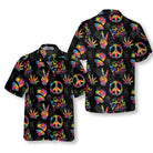 Love Peace Hippie Hawaiian Shirt, Rainbow Hippie Symbols Shirt