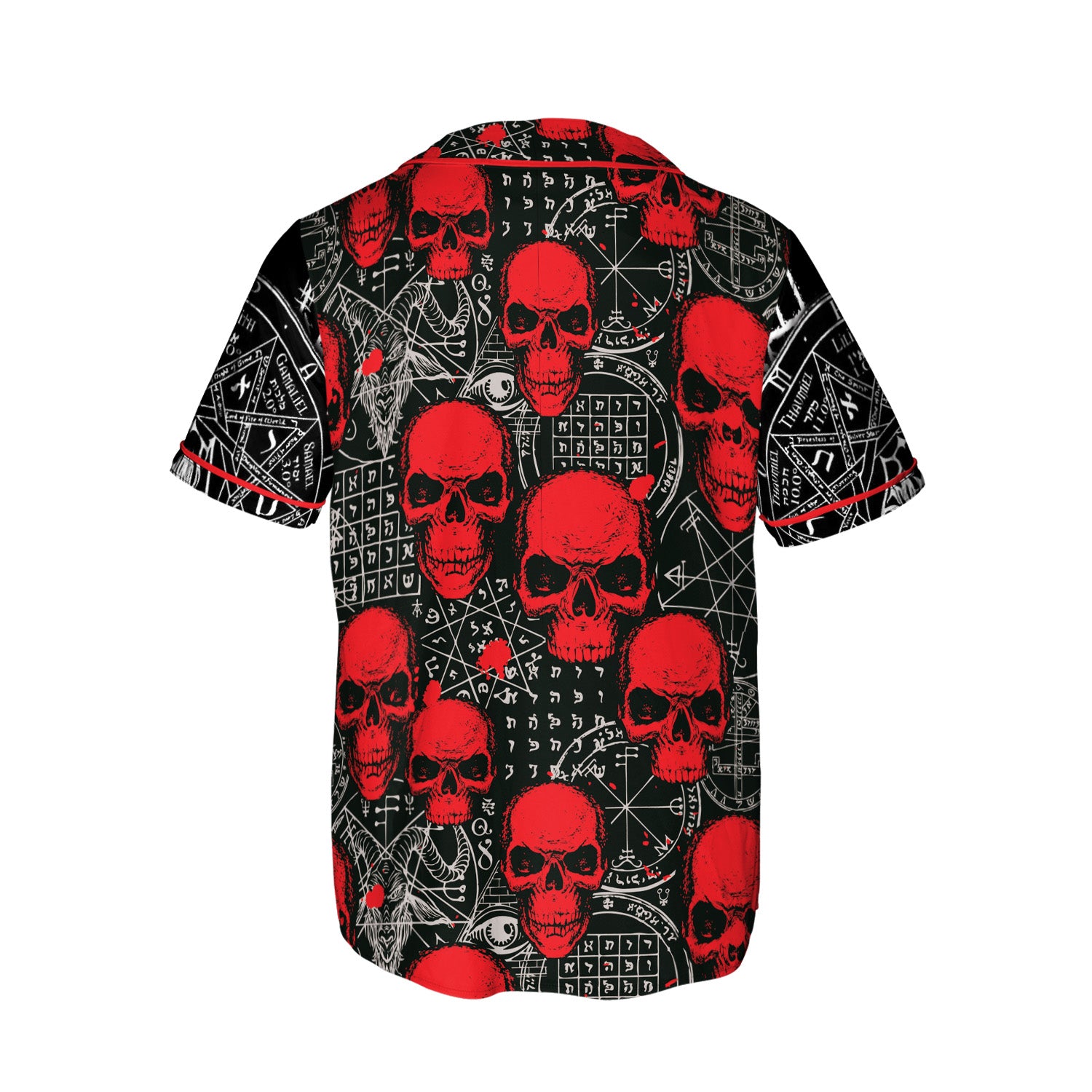 Magic Circles Blood Skull Custom Baseball Jersey - HYPERFAVOR