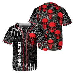 Magic Circles Blood Skull Custom Baseball Jersey - HYPERFAVOR