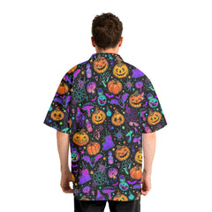 Magical Pumpkins Halloween Seamless Pattern Hawaiian Shirt - HYPERFAVOR