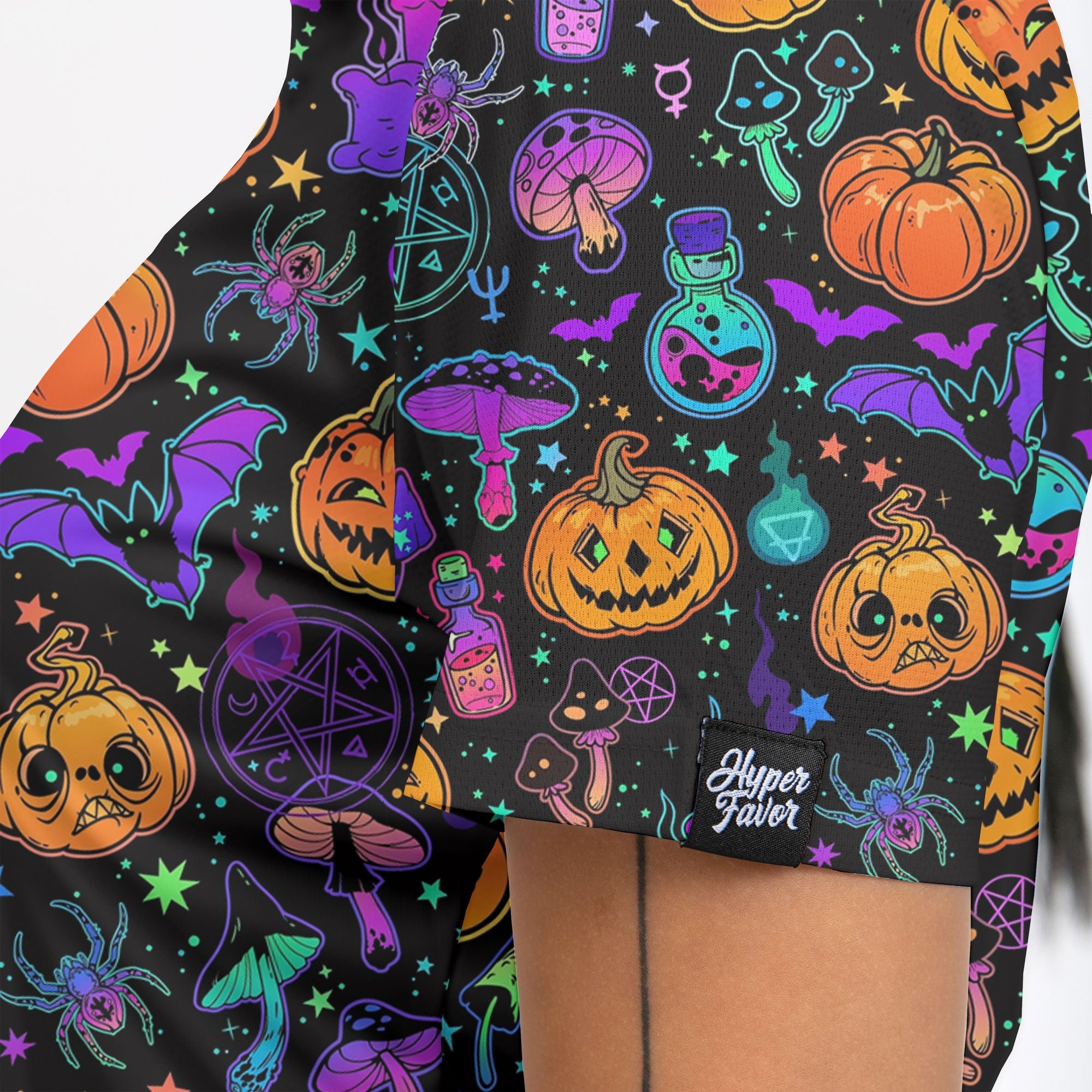 Magical Pumpkins Halloween Seamless Pattern Women Polo Shirt - HYPERFAVOR