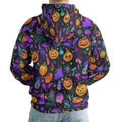 Magical Pumpkins Halloween Seamless Pattern Hoodie - HYPERFAVOR