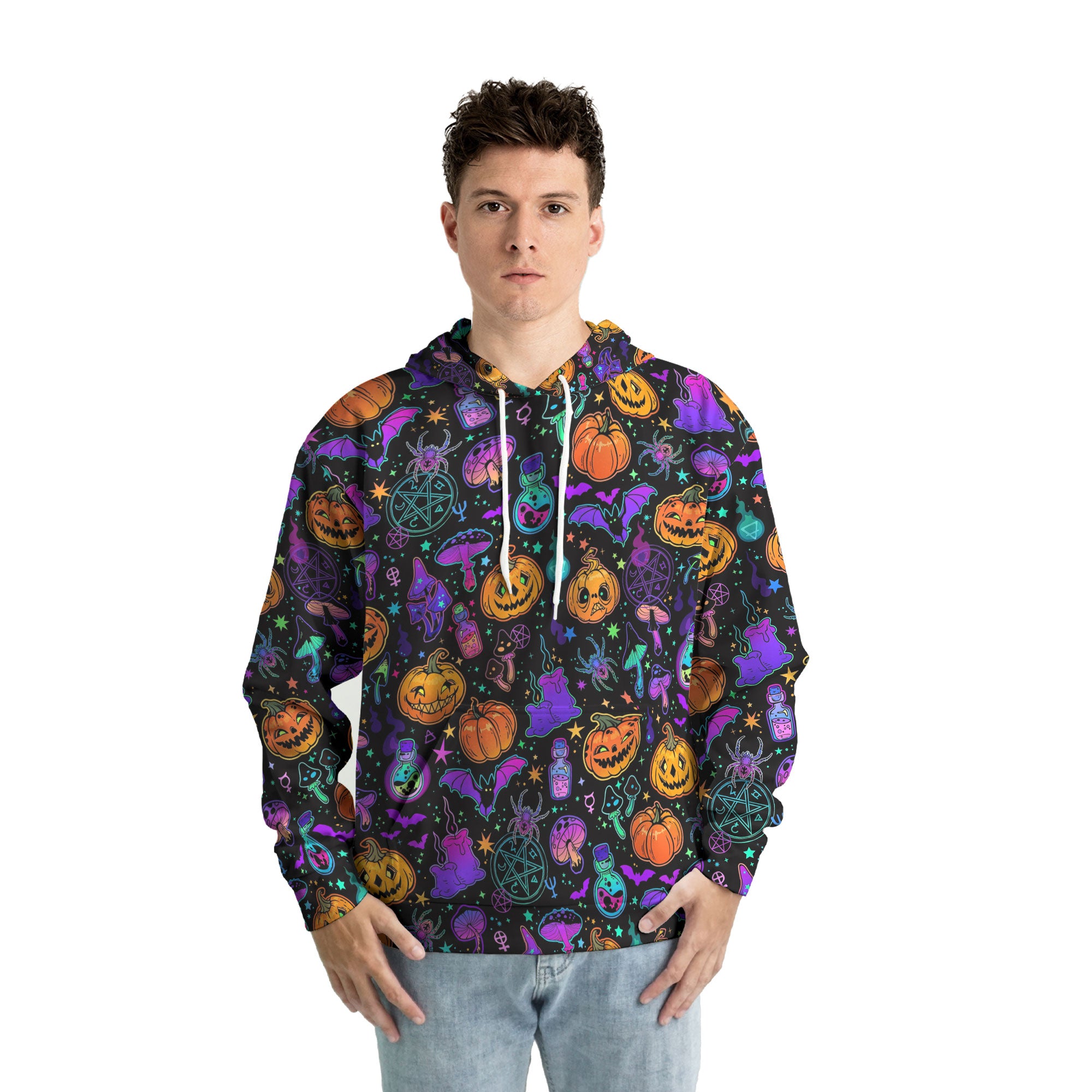 Magical Pumpkins Halloween Seamless Pattern Hoodie - HYPERFAVOR