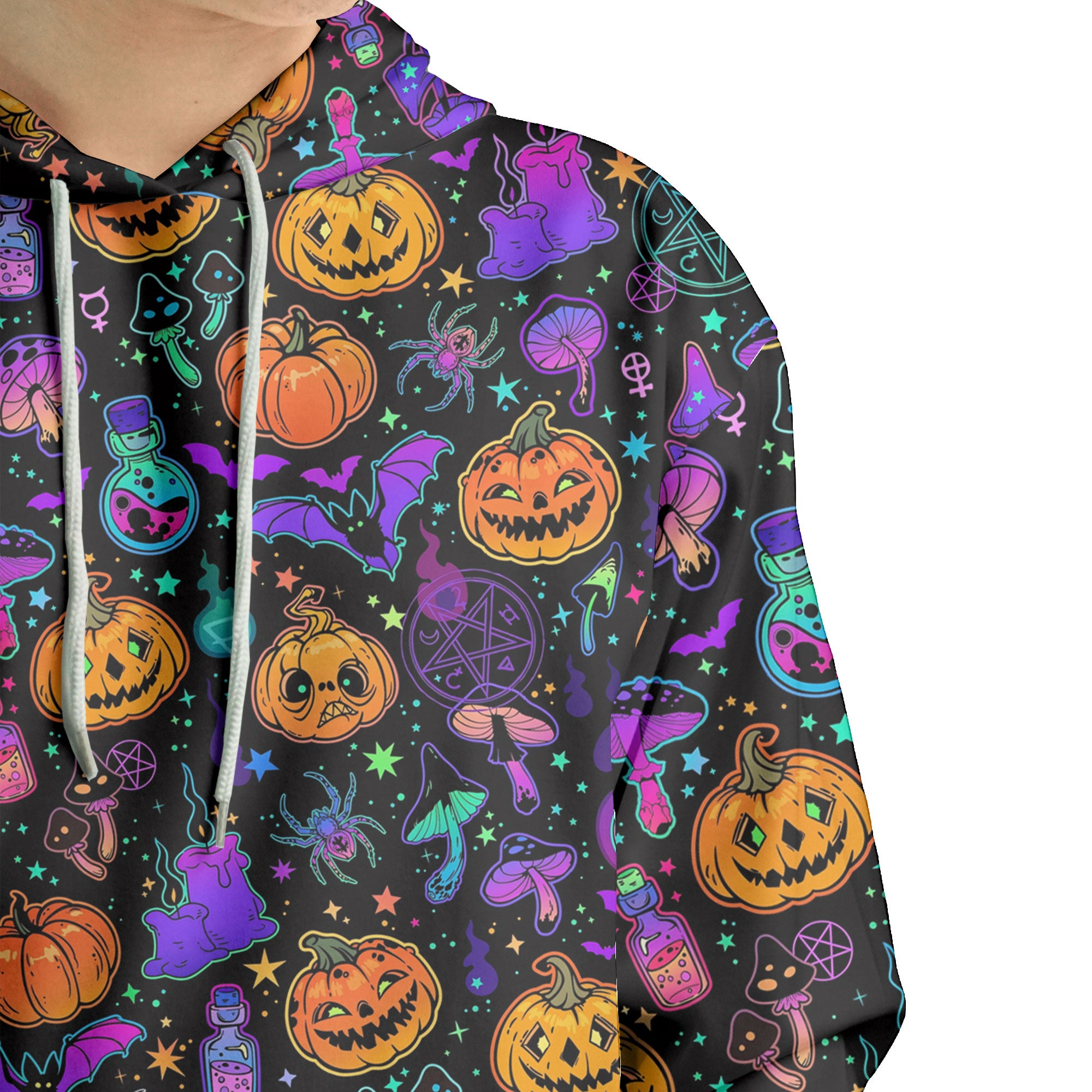 Magical Pumpkins Halloween Seamless Pattern Hoodie - HYPERFAVOR