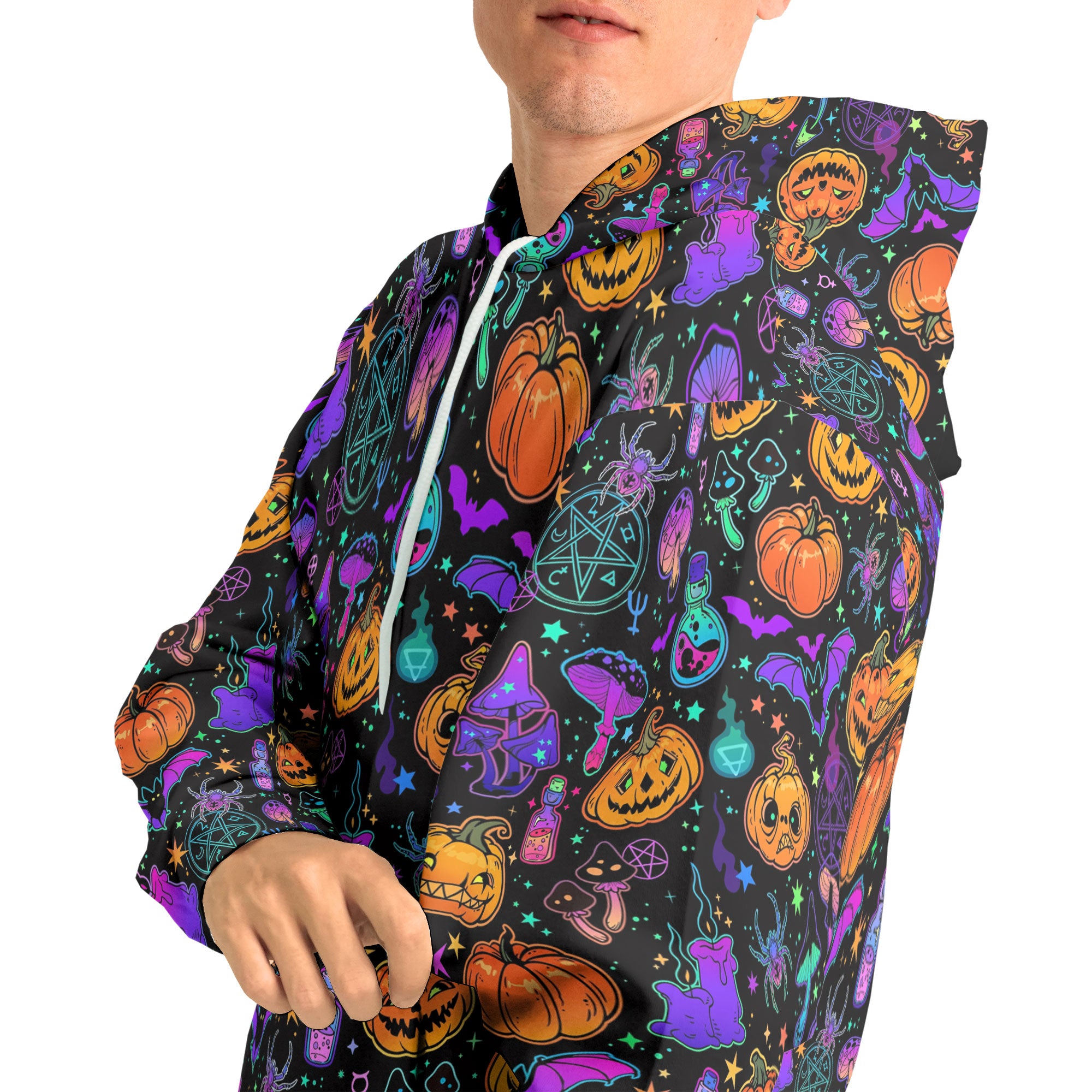 Magical Pumpkins Halloween Seamless Pattern Hoodie - HYPERFAVOR