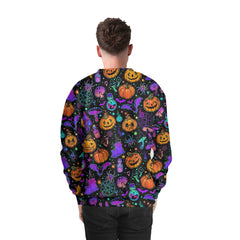 Magical Pumpkins Halloween Seamless Pattern Sweatshirt - HYPERFAVOR