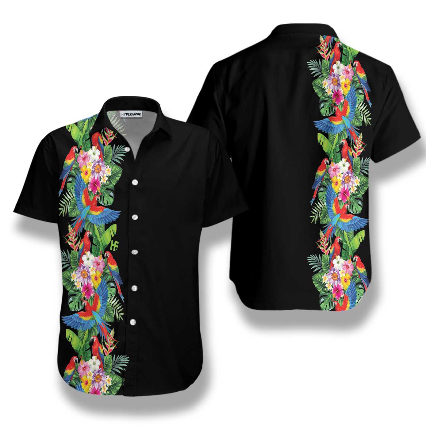 Men's Aloha Shirt Bird of Paradise Hibiscus Hawaiian Shirt