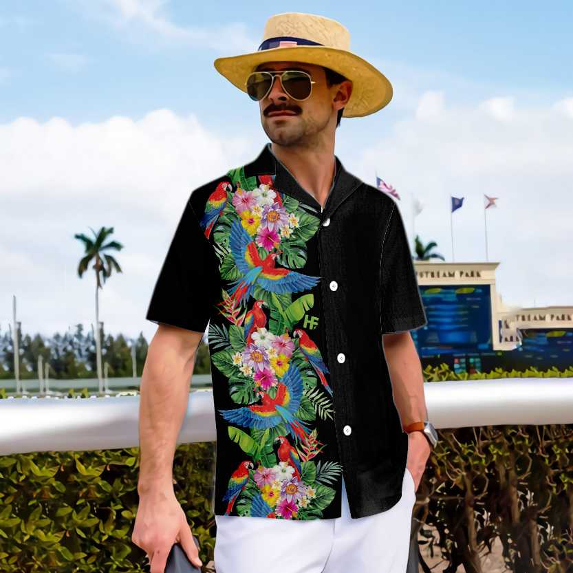 Men's Aloha Shirt Bird of Paradise Hibiscus Hawaiian Shirt