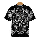 Mexican Sugar Skull Tattoo Hawaiian Shirt, Black And White Day Of The Dead Skull, Unique Day Of The Dead Gift