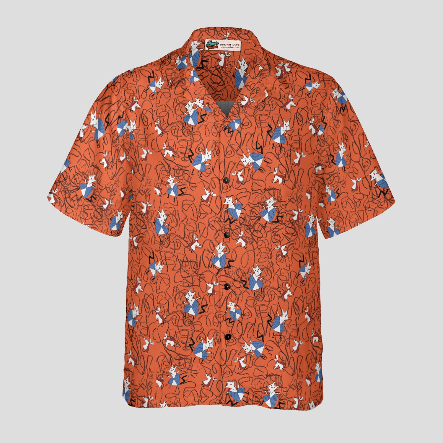 Cat and Mouse Pattern Custom Hawaiian Shirt