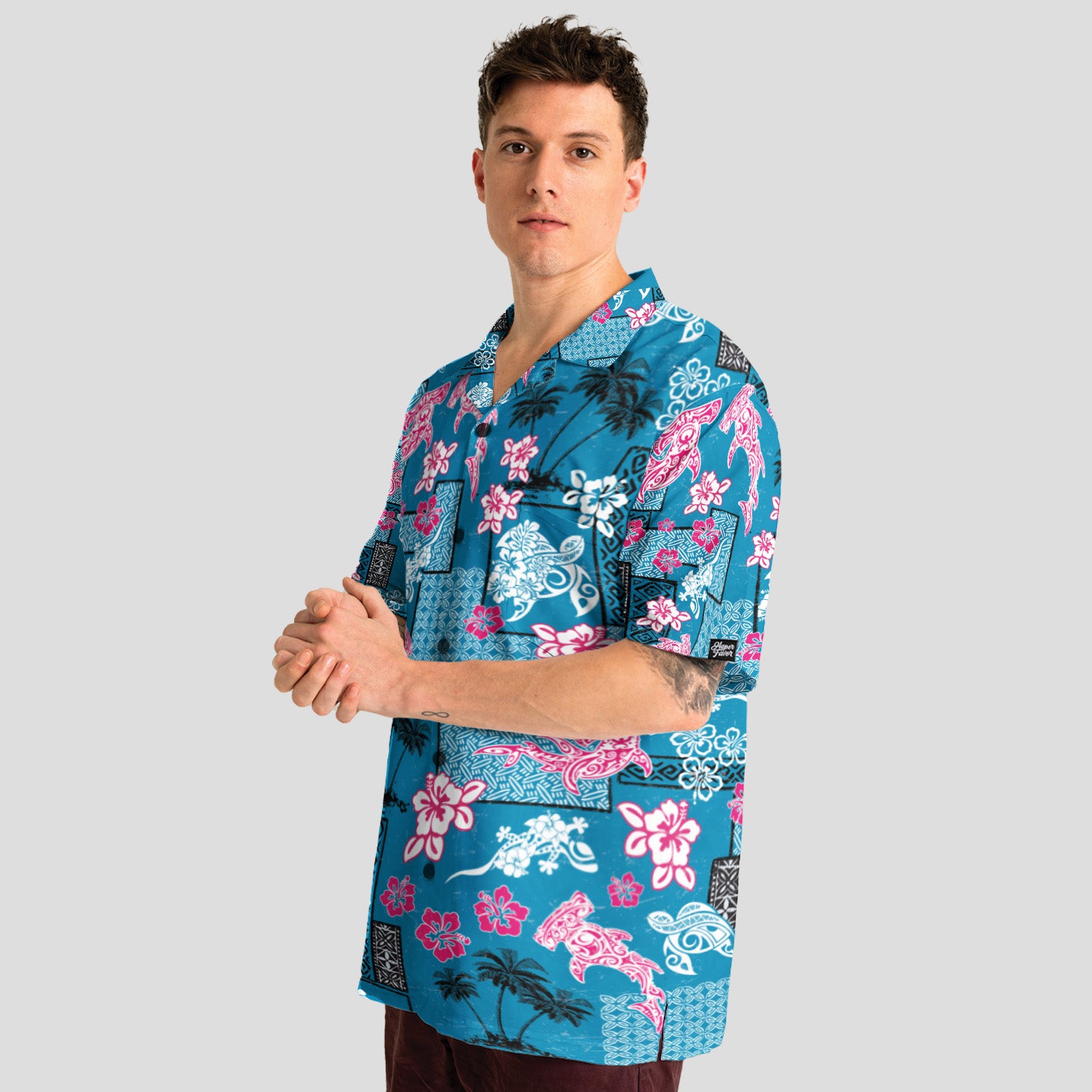 Eternal Aloha Hawaiian Shirt for Men, Vintage Polynesian Pattern Shirt, Tropical Island Vacation Shirt