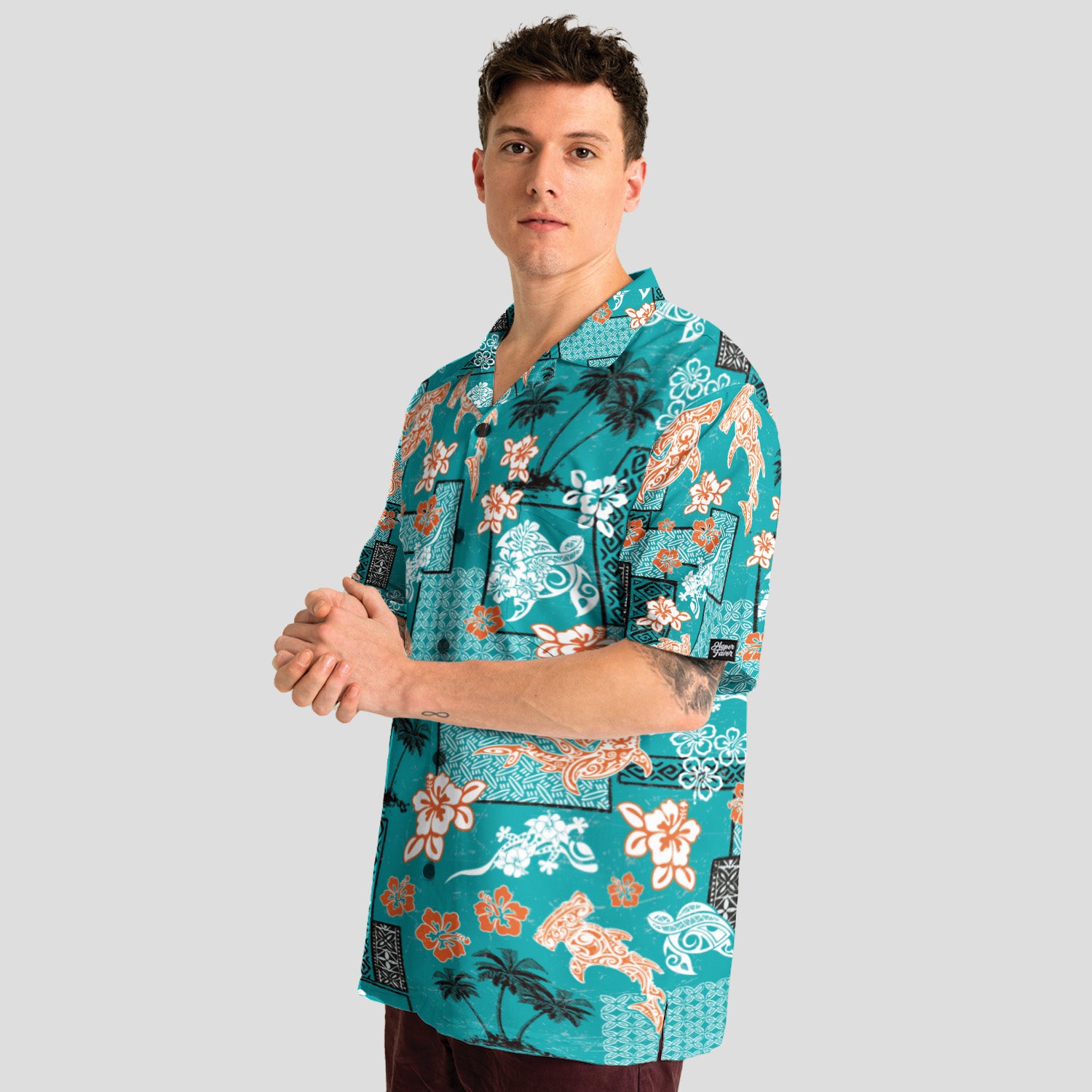 Eternal Aloha Hawaiian Shirt for Men, Vintage Polynesian Pattern Shirt, Tropical Island Vacation Shirt