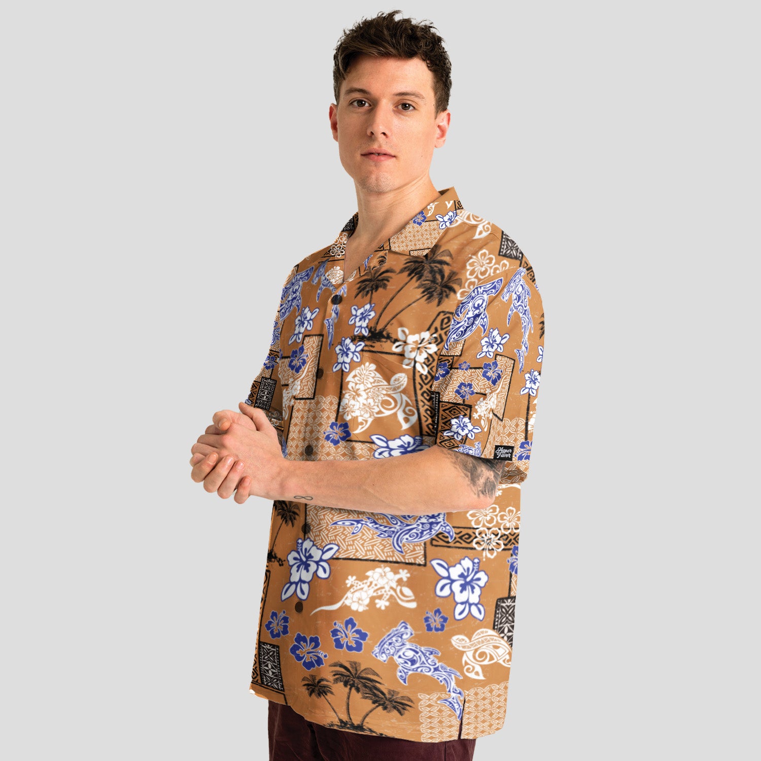 Eternal Aloha Hawaiian Shirt for Men, Vintage Polynesian Pattern Shirt, Tropical Island Vacation Shirt