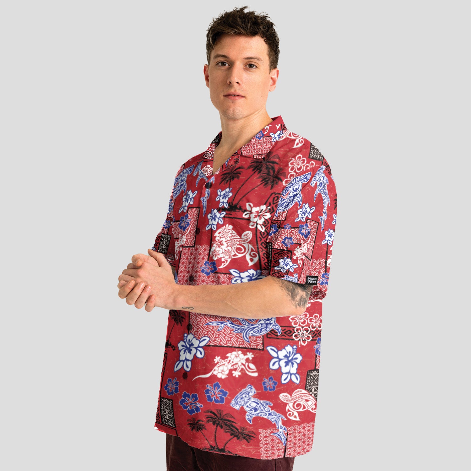 Eternal Aloha Hawaiian Shirt for Men, Vintage Polynesian Pattern Shirt, Tropical Island Vacation Shirt