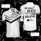 My Heart Beats As Much As I can Breathe Polo Shirt, Black And White Golf Shirt For Men, Funny Golf Shirt With Sayings - Hyperfavor