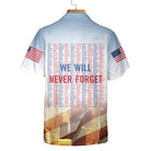 Names On 9/11 Memorial Patriot Day Hawaiian Shirt, American Flag Patriot Shirt For Men And Women