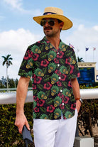Native American Pineapple Chief Skull Hawaiian Shirt, Funny Tropical Skull Native American Shirt