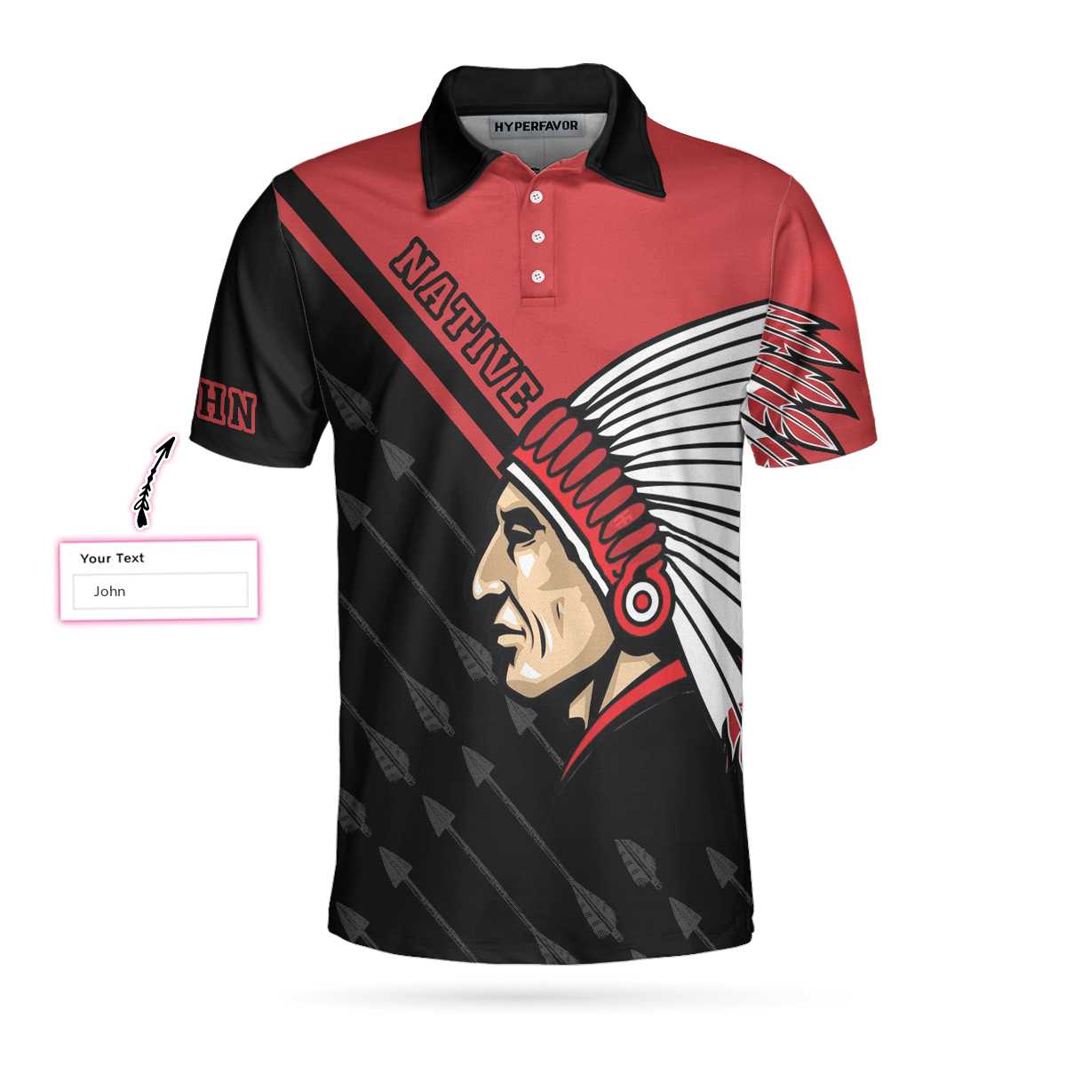 Native Chief Man Native American Custom Polo Shirt