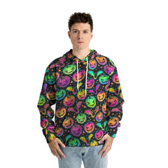 Neon Ghost Pumpkin Halloween Hoodie - HYPERFAVOR