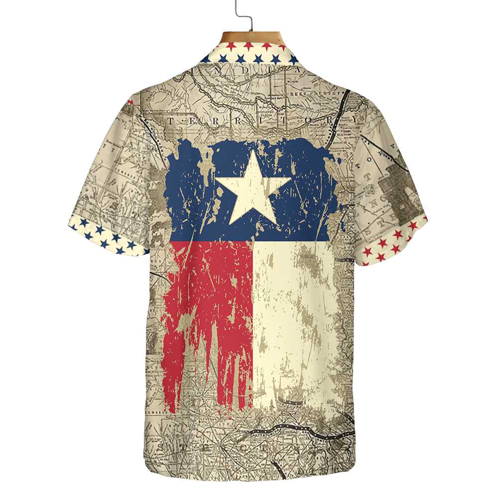 Old Map of Texas Vintage Texas Hawaiian Shirt, Unique Texas Shirt For Texas Lovers