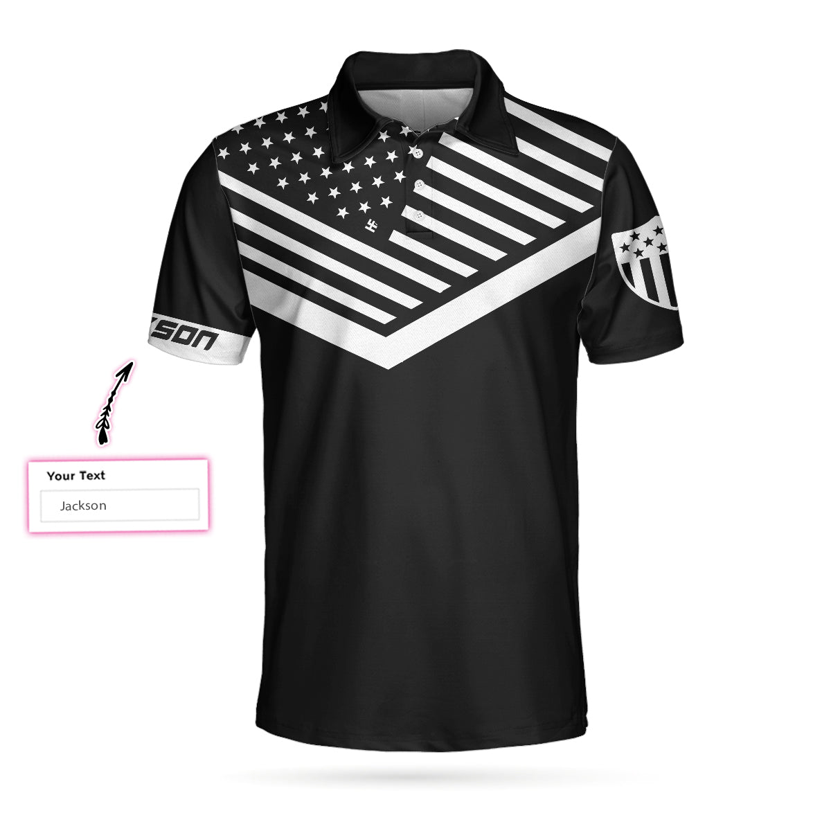 Patriot Day Anniversary Custom Polo Shirt, Personalized Black American Flag 9/11 Shirt For Men