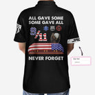 Patriot Day Anniversary Custom Polo Shirt, Personalized Black American Flag 9/11 Shirt For Men
