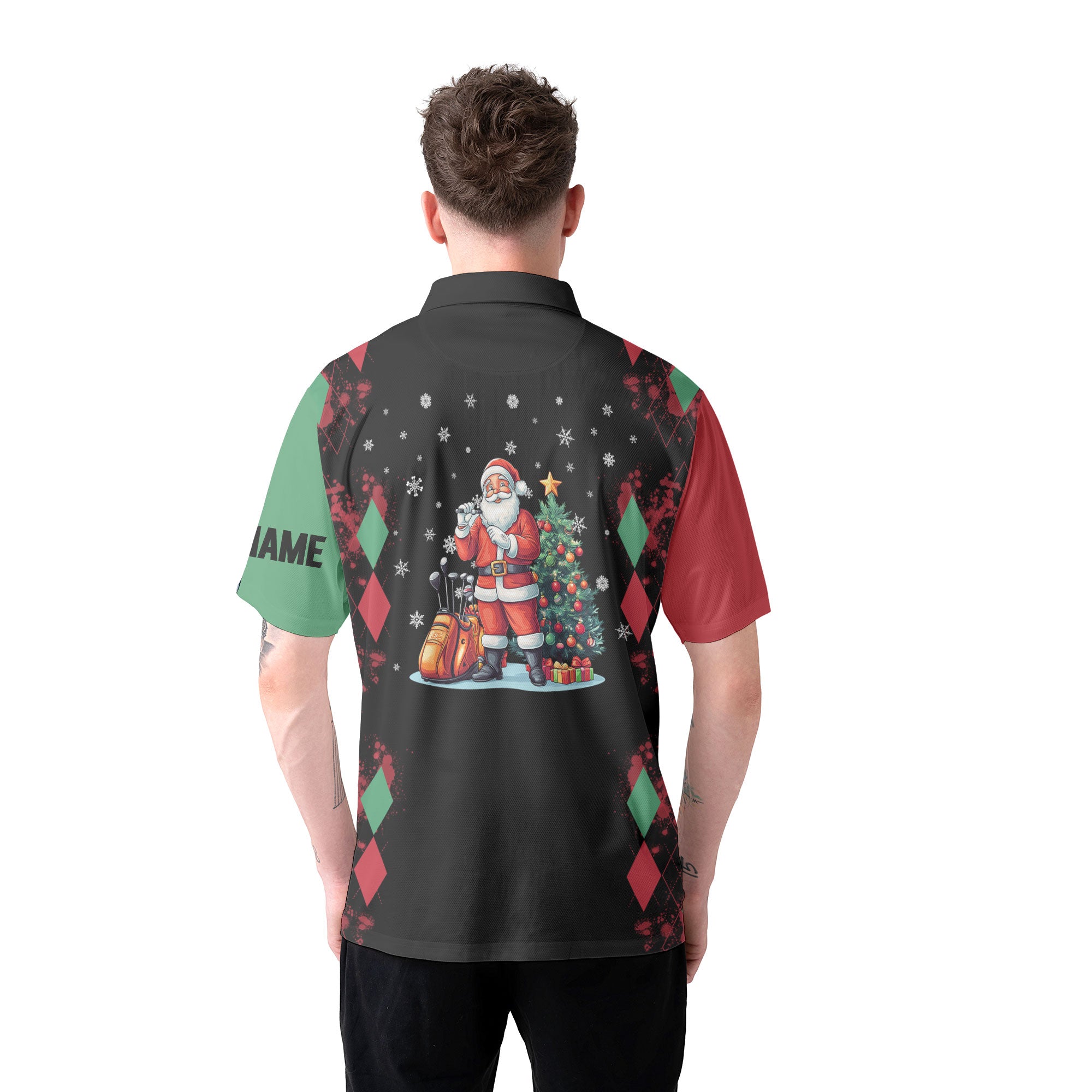 Personalized Christmas Santa Claus Golf Shirt For Men