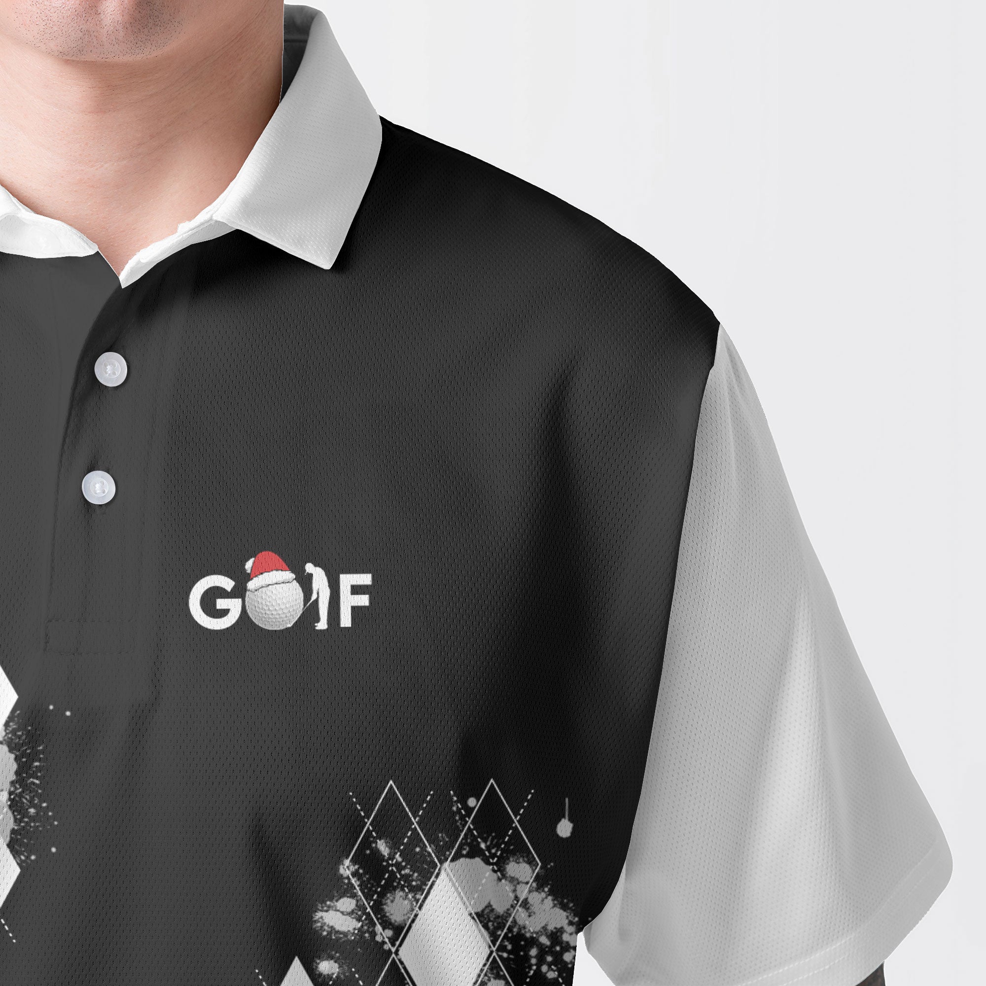 Personalized Christmas Snowman Golfer Men Polo Shirt