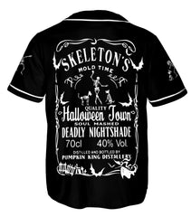 Personalized Dabbing Skeleton Halloween Town Baseball Jersey - HYPERFAVOR