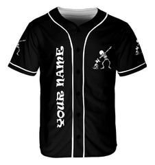 Personalized Dabbing Skeleton Halloween Town Baseball Jersey - HYPERFAVOR