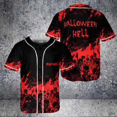 Personalized Halloween Hell Flaming Baseball Jersey - HYPERFAVOR