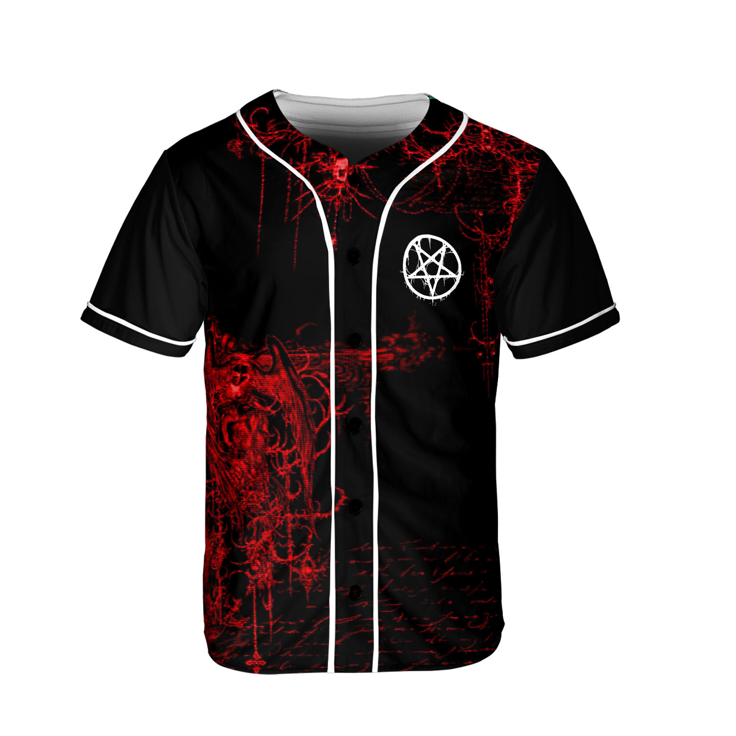 Personalized Satanic Symbol Demon Skull Baseball Jersey - HYPERFAVOR