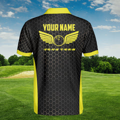 HYPERFAVOR Custom Honeycomb Pattern Bowling Polo Shirt